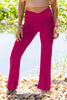 Gabrielle - Festival Fuchsia - Crossover Waistband Split Flare Comfortable Legging (High - Waist)