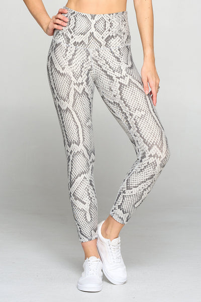 GAIAM Snake Print Gray Leggings Size M - 48% off